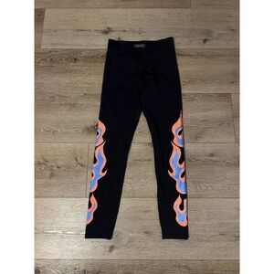 Savage X Fenty Racer X High Waist Leggings Women’s Size M Flames Graphic NWT